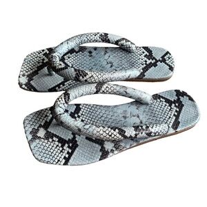 STAUD Rio snakeskin sandal square toe leather size 39 US 8.5